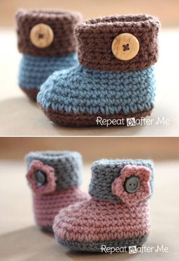 free-crochet-cuff-baby-booties-pattern