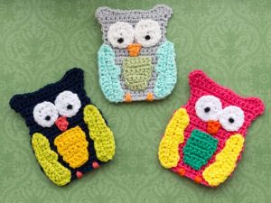 Owl crochet applique