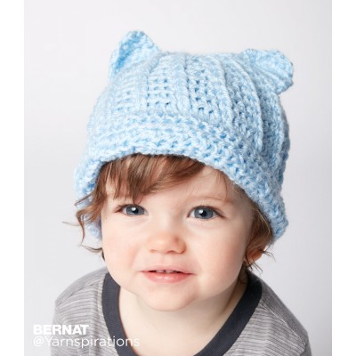 Bernat Baby Crochet Kitty Hat Free Pattern
