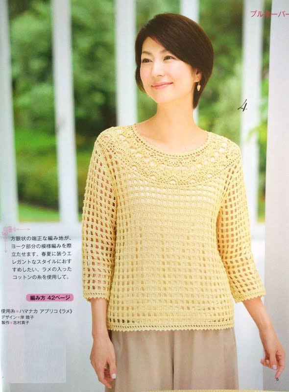 Lace Round Yoke Crochet Sweater Pattern ⋆ Crochet Kingdom