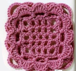 Grid Flower Square Free Crochet Diagram