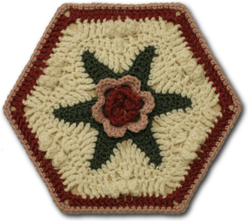 Malmaison Hexagonal Rosy Motif Free Crochet Pattern