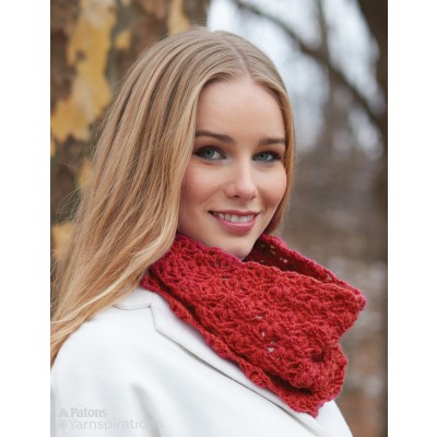 Patons Cluster Stitch Crochet Cowl Free Pattern