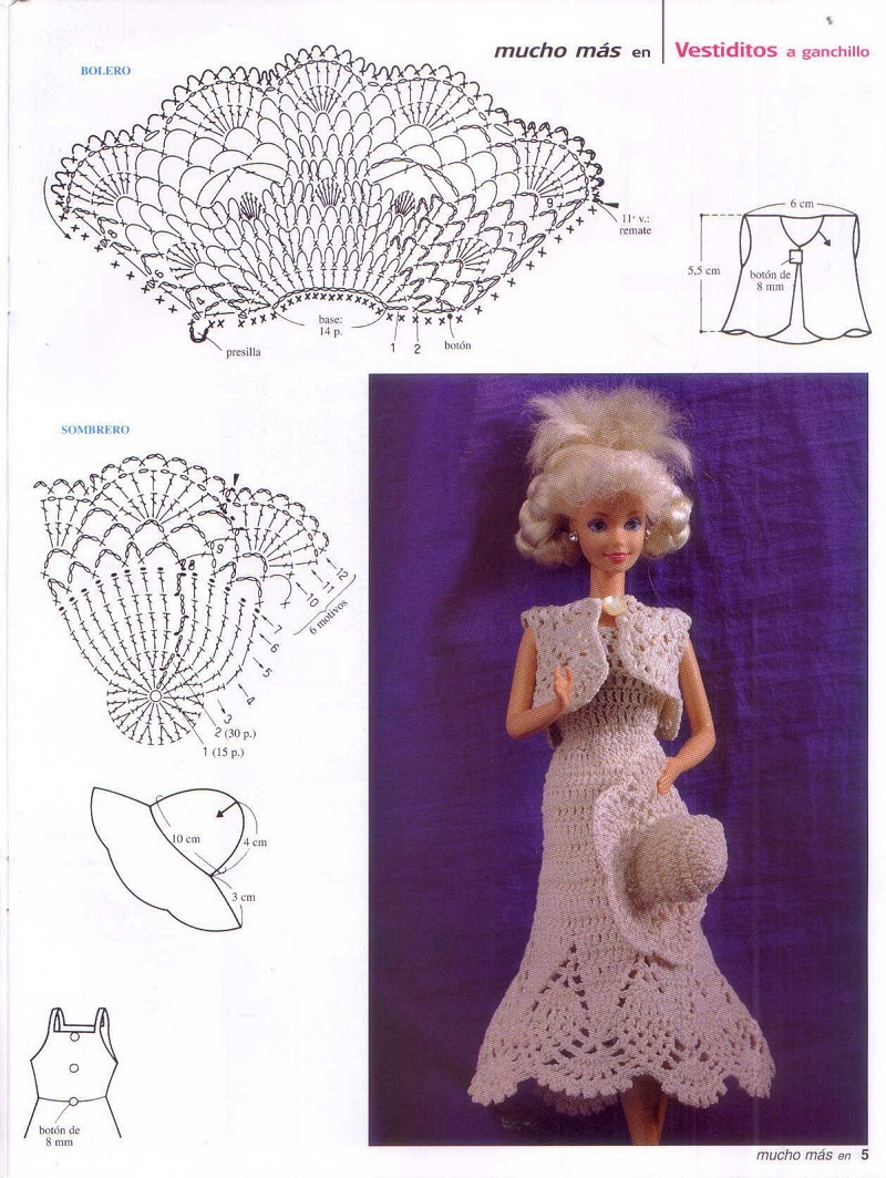 Toda una Señorita Vestido a Ganchillo para Barbie ⋆