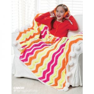 Bright Zig Zag Stripes Crochet Blanket Free Pattern
