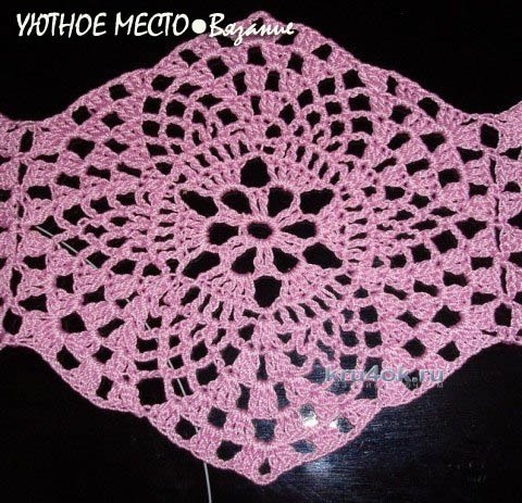 Crochet lace flower hexagon