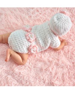 Floral Onesie & Hat Free Baby Crochet Pattern