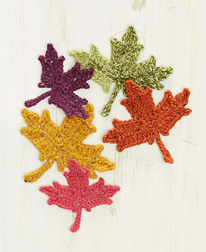Crochet mesh markers fox and maple leaf