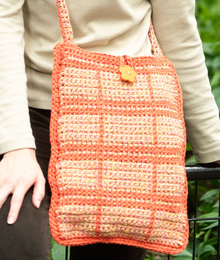 Outlined Squares Shoulder Bag Free Crochet Pattern