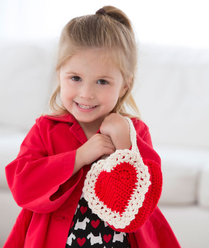 Here's My Heart Gift Bag Free Crochet Pattern for Girls