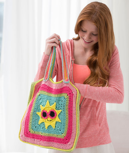 Sunny Day Tote Bag Free Crochet Pattern for Girls