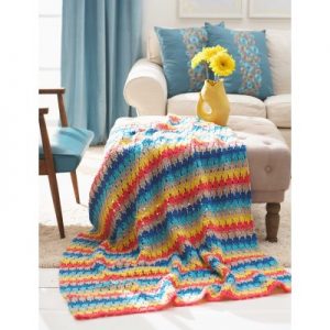 Bernat Larksfoot Blanket Free Crochet Pattern