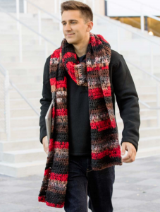 Chocolate Cherry Scarf Free Men's Crochet Pattern