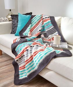 Inspired Stripe Throw Free Crochet Pattern