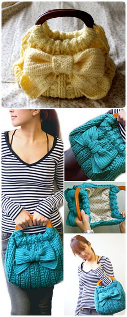 Ribbon Accent Bag Free Crochet Pattern