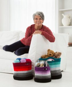 Ombré Crochet Baskets Free Crochet Pattern