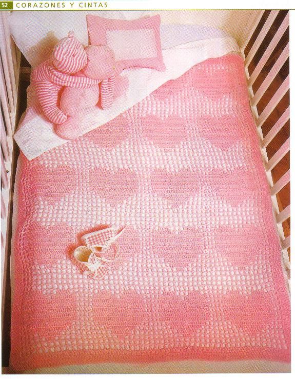 Crochet Hearts Blanket for Baby