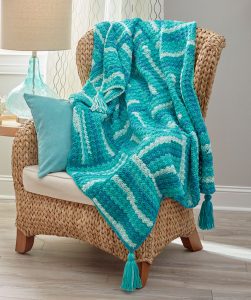 Wavy Squares Throw Free Crochet Pattern