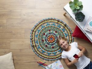 Pure Wool 8ply Mandala Rug free crochet pattern