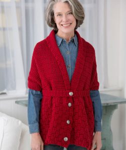 Red Heart Cares Vintage Crochet Sweater Free Pattern