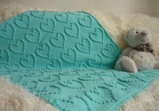 Crochet Bobble Heart Blanket