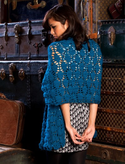 Bernat Wrapster Shawl Free Crochet Pattern