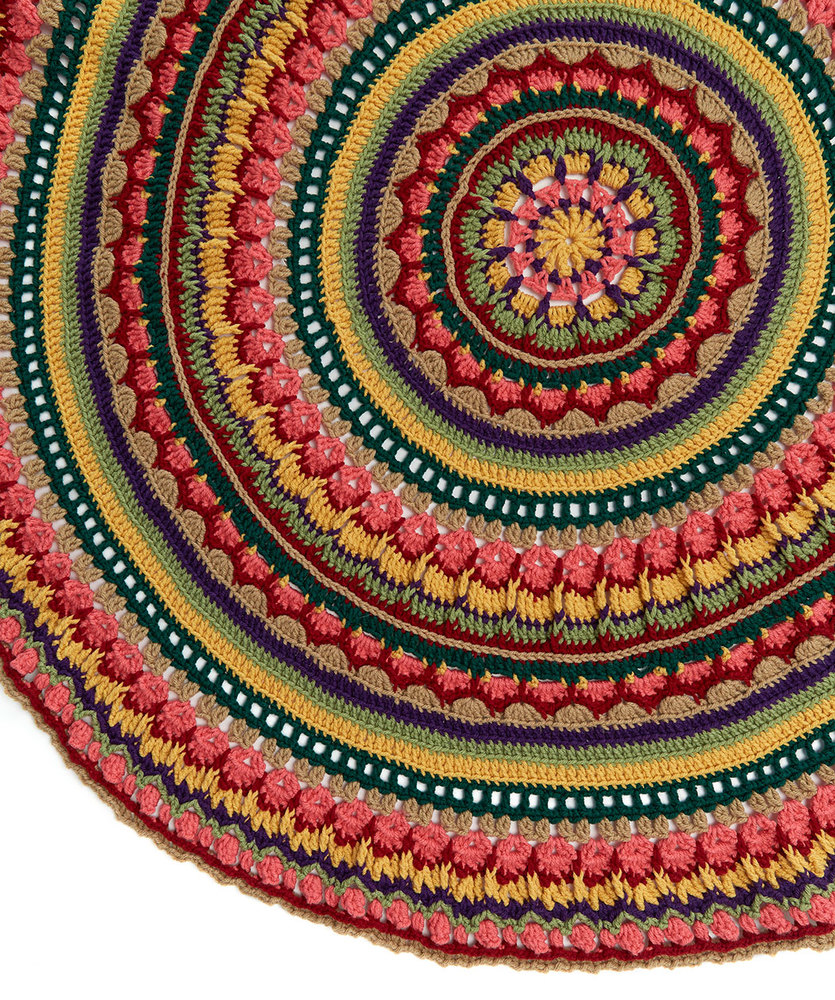 Circular Fall Mandala Throw Free Crochet Pattern