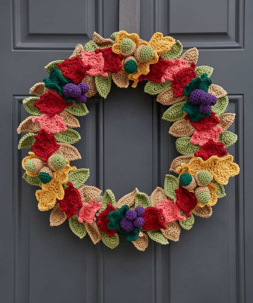 Fabulous Fall Wreath Free Crochet Pattern
