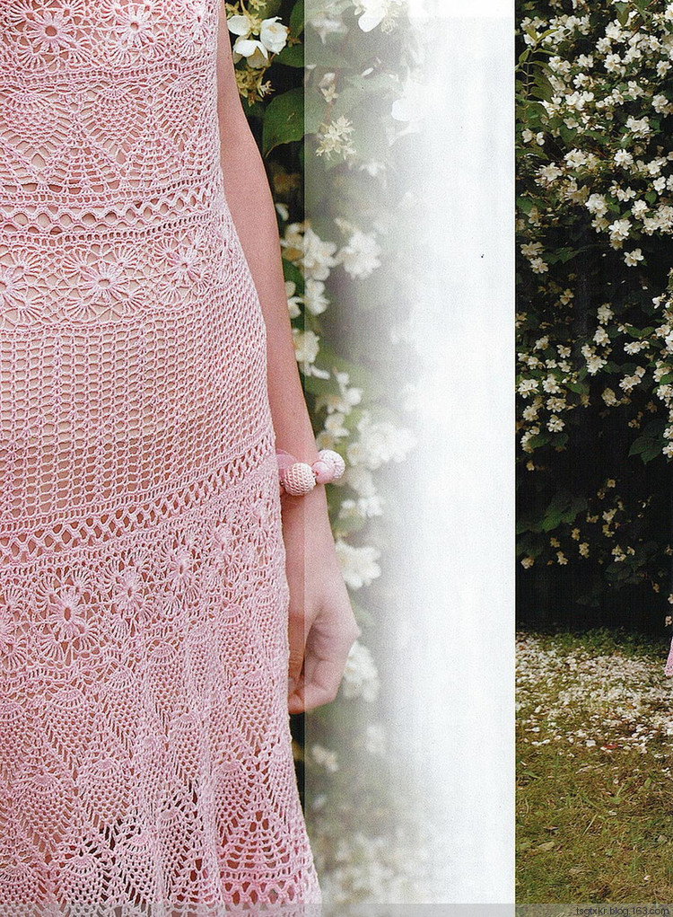 Long Pink Lace Crochet Dress and Shrug Pattern