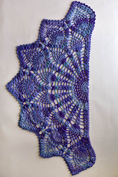 Pineapple Peacock Shawl Free Crochet Pattern