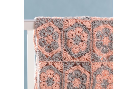 Two Color Fowler in a Square Stroller Blanket Free Crochet Pattern