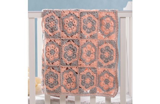 Two Color Fowler in a Square Stroller Blanket Free Crochet Pattern