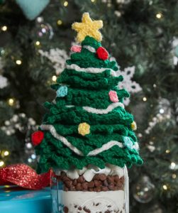 Christmas Tree Jar Topper Free Crochet Pattern