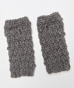 Faux Bobble Wristers Free Crochet Pattern