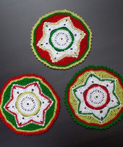 Party Doily Coasters Free Christmas Crochet Pattern