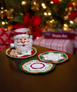 Party Doily Coasters Free Christmas Crochet Pattern