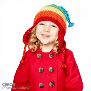 Rainbow Crochet Hat with Earflaps Free Pattern