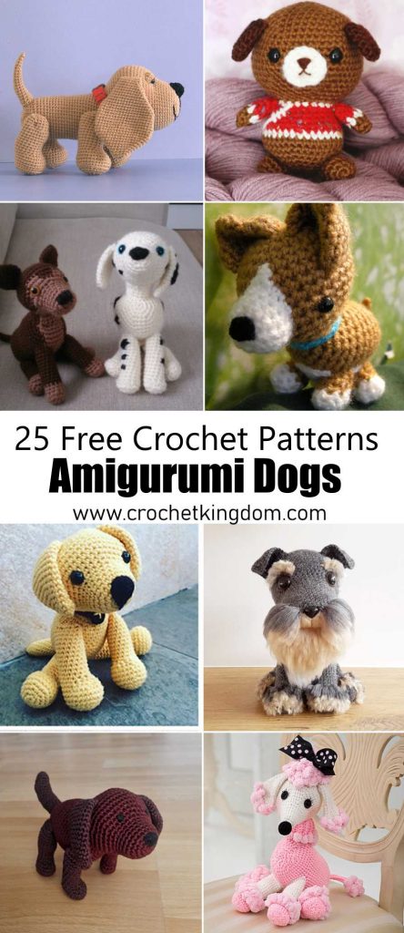 25 Free Amigurumi Dog Crochet Patterns to Download Now. Amigurumi dog patterns, crochet toy dog patterns.