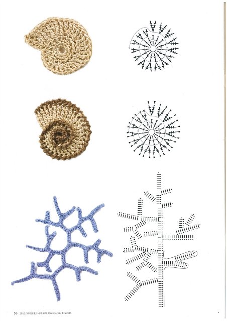 Crochet Shell Motif and Coral