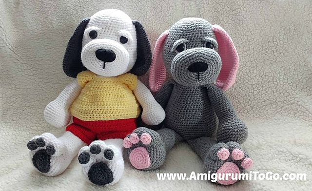 Cuddle Me Puppy Free Crochet Dog Pattern. Amigurumi dog crochet pattern with floppy ears.