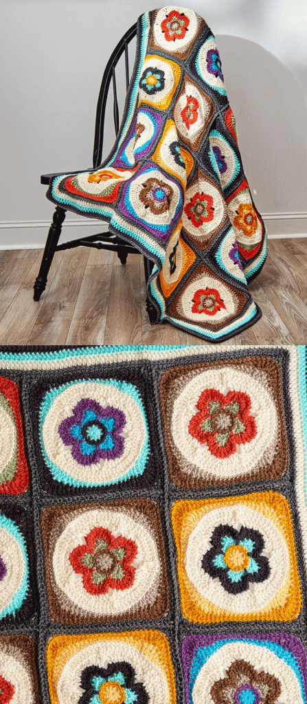 Flower Power Blanket Free Crochet Pattern