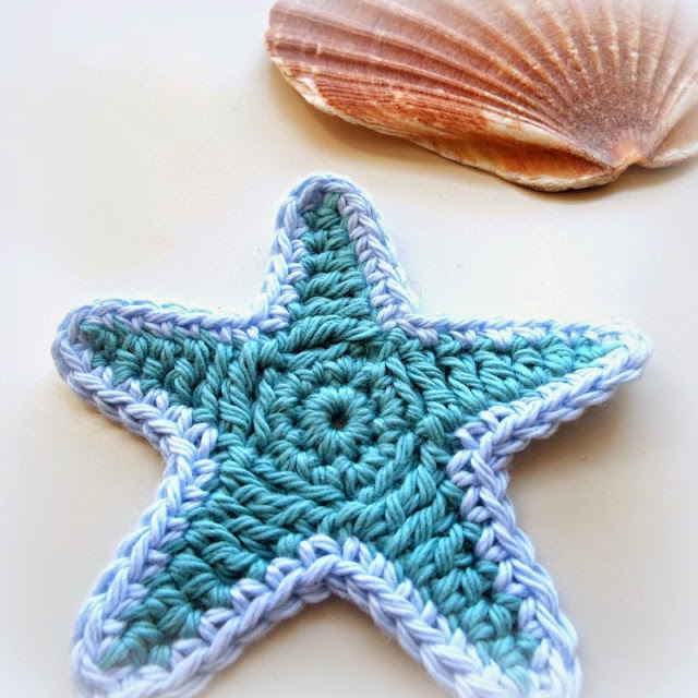 Free starfish crochet applique patttern