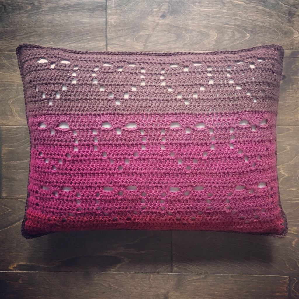 Cascading Hearts Pillow Free Crochet Pattern