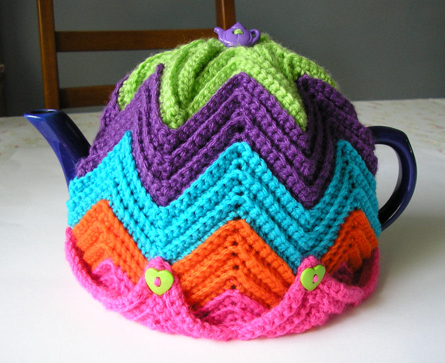 Easy Ripple Tea Cosy Free Crochet Pattern
