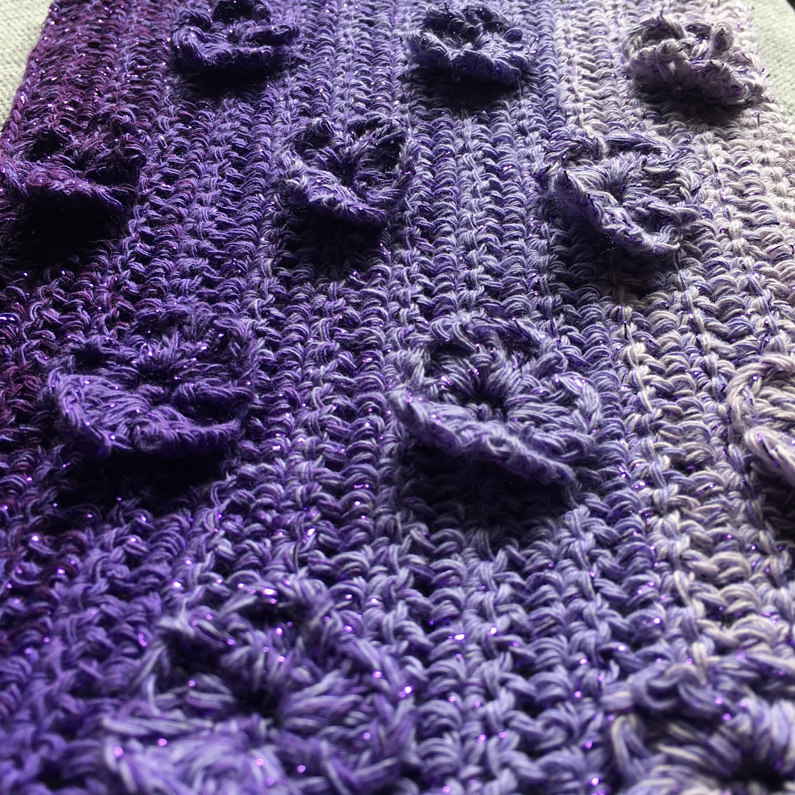 Enchanted Violets Scarf Wrap Free Crochet Pattern