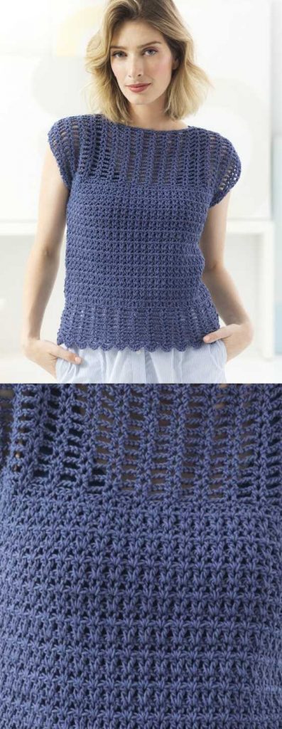 Free Ladies Crochet Pattern for an Openwork Top.