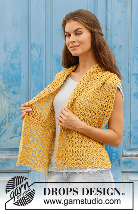 Golden Hug Crocheted Stole with Lace Pattern Free