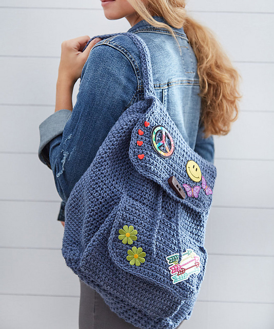 Patch Backpack Free Crochet Pattern