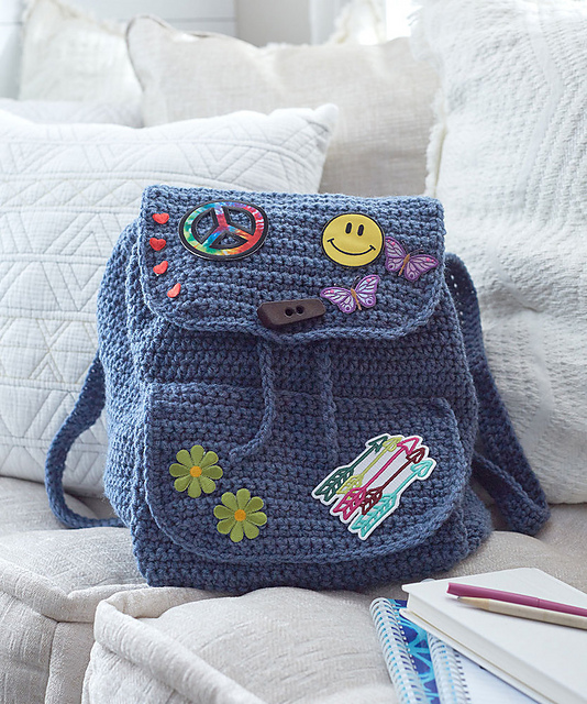 Patch Backpack Free Crochet Pattern