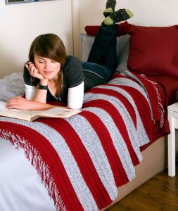 Quick And Easy Crochet Blanket Patterns For Beginners. Striped afghan to crochet now with free pattern download.